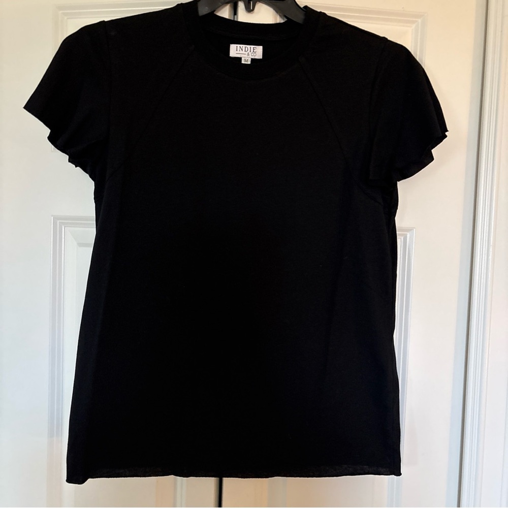 Black Short Sleeve Crew Neck Women's Tee